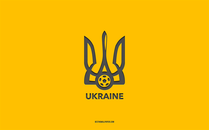ukrainan jalkapallomaajoukkue, keltainen tausta, jalkapallojoukkue, tunnus, uefa, ukraina, jalkapallo, ukrainan jalkapallomaajoukkueen logo, eurooppa