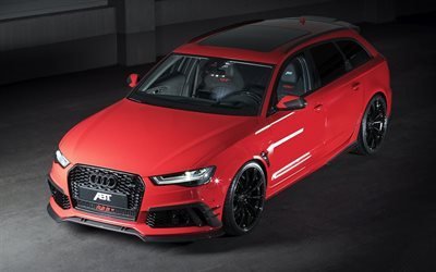 ABT, tuning, 2017 cars, Audi RS6 Plus one of 50, german cars, red rs6, Audi