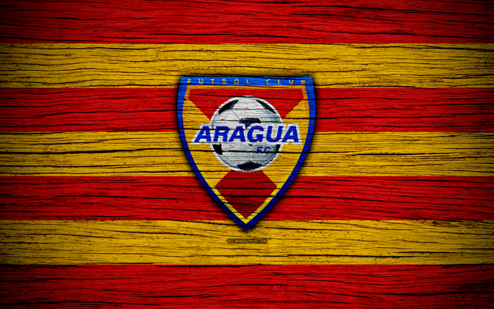 Aragua FC, 4k, logo, La Liga FutVe, jalkapallo, Venezuelan P&#228;&#228;sarjassa, football club, Venezuela, Aragua, luova, puinen rakenne