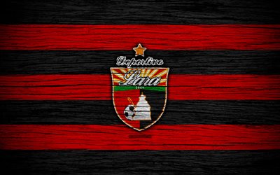 Deportivo Lara FC, 4k, logo, Lega FutVe, il calcio, il Bolivar Prima Divisione, il club di calcio, il Venezuela, il Deportivo Lara, creative, di legno, texture, FC Deportivo Lara