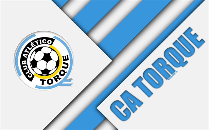 CA Torque, 4k, Uruguayan football club, logo, material design, white blue abstraction, emblem, Uruguayan Primera Division, Montevideo, Uruguay, football