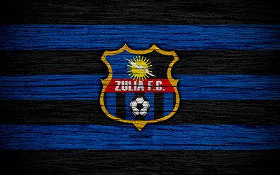 Zulia FC, 4k, logo, La Liga FutVe, futebol, Venezuelan Primeira Divis&#227;o, clube de futebol, Venezuela, Zulia, criativo, textura de madeira, FC Zulia