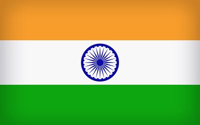 bandera de la India, 4k, los s&#237;mbolos nacionales, Asia, banderas nacionales, India, Indio de la bandera