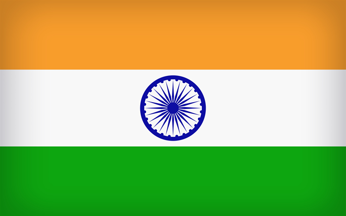 علم الهند, 4k, الرموز الوطنية, آسيا, الأعلام الوطنية, الهند, العلم الهندي