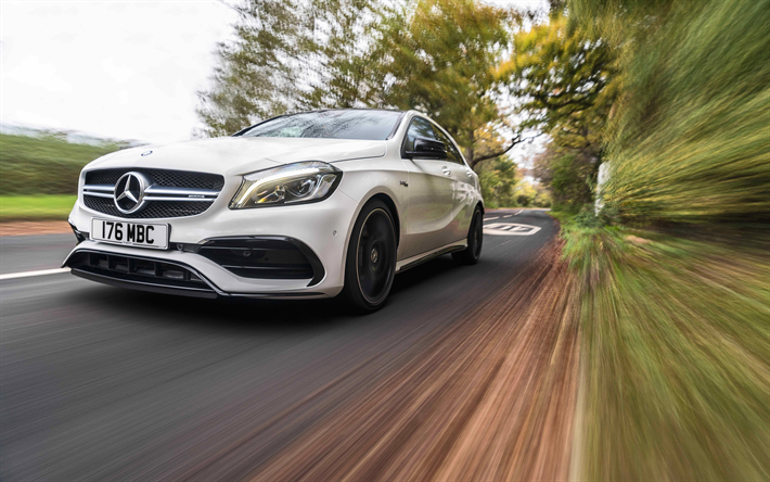Download Wallpapers Mercedes Benz A45 Amg 2018 Exterior Front Images, Photos, Reviews