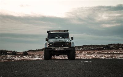 4k, Land Rover Defender, tuning, offroad, all-terrain fordon, Land Rover