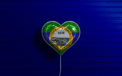 Jag &#228;lskar Chattanooga, Tennessee, 4k, realistiska ballonger, bl&#229; tr&#228;bakgrund, amerikanska st&#228;der, Chattanoogas flagga, ballong med flagga, Chattanooga-flagga, Chattanooga