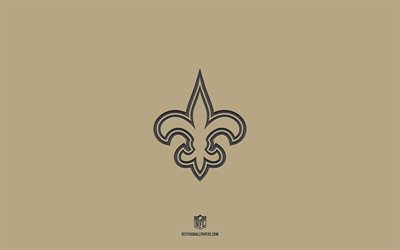 New Orleans Saints, fond marron, &#233;quipe de football am&#233;ricain, embl&#232;me des New Orleans Saints, NFL, USA, football am&#233;ricain, logo des New Orleans Saints