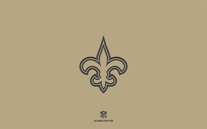 New Orleans Saints, brown background, American football team, New Orleans Saints emblem, NFL, USA, American football, New Orleans Saints logo