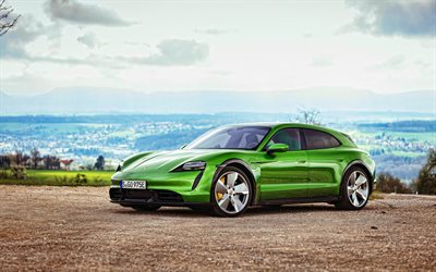 Porsche Taycan Turbo S Cross Turismo, 4k, HDR, voitures 2021, voitures de luxe, 2021 Porsche Taycan, voitures allemandes, Porsche