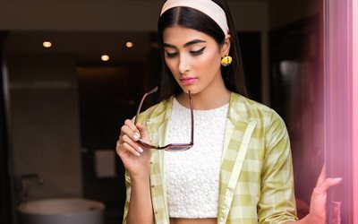 Pooja Hegde, Indian fashion model, portrait, make-up, young Indian woman, actress, photoshoot, Bollywood