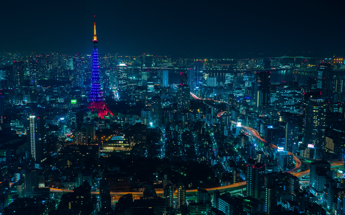 Download Wallpapers 4k Tokyo Tower Nightscapes Tv Tower Tokyo Shiba Koen District Nippon Television City Minato Japan Asia For Desktop Free Pictures For Desktop Free
