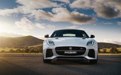 Jaguar F-Type SVR Coupe, 4k, front view, 2018 cars, supercars, tuning, Jaguar