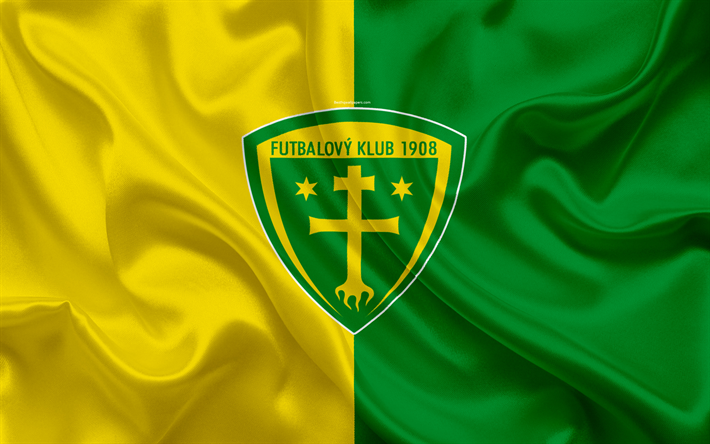 MSK Zilina, 4k, ipek doku, Slovak Futbol Kul&#252;b&#252;, logo, sarı yeşil bayrak, Fortuna Lig, Zilina, Slovakya, futbol