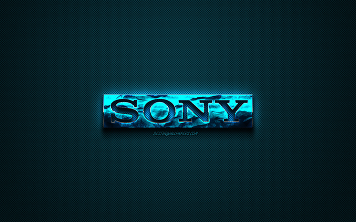 sony blue-logo, creative blue kunst, das sony-emblem, blauem hintergrund, sony, logo, marken