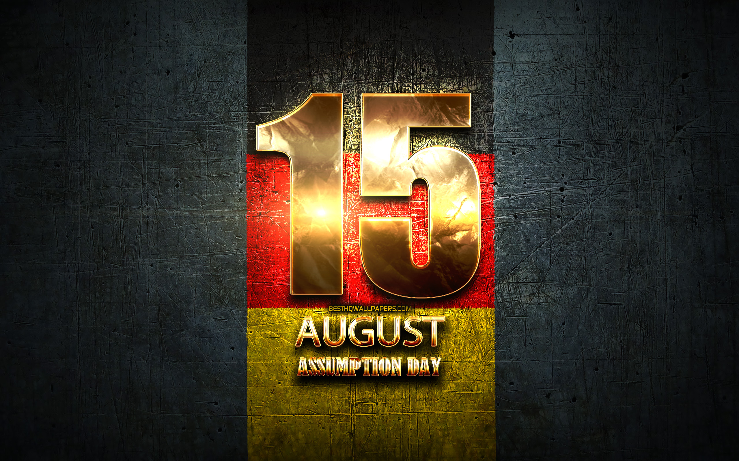 Download wallpapers Germany, Assumption Day, August 15, golden signs
