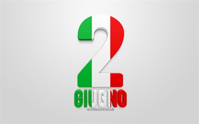 2 June, Republic Day, Italy, Festa della Repubblica Italiana, 3d art, flag of Italy, June 2 concepts, greeting card, Italian national holidays, 3d flag of Italy