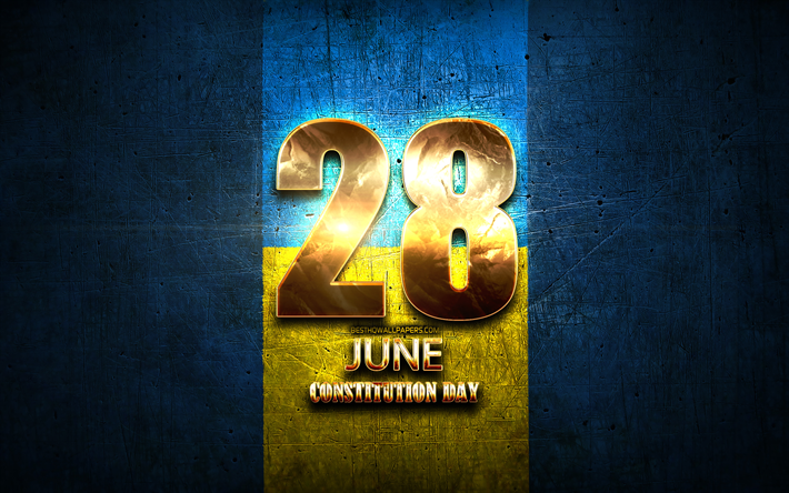 憲法記念日, 月28日, ゴールデンの看板, ウクライナ国民の祝日, 憲法記念日のウクライナ, ウクライナの祝日, ウクライナ, 欧州