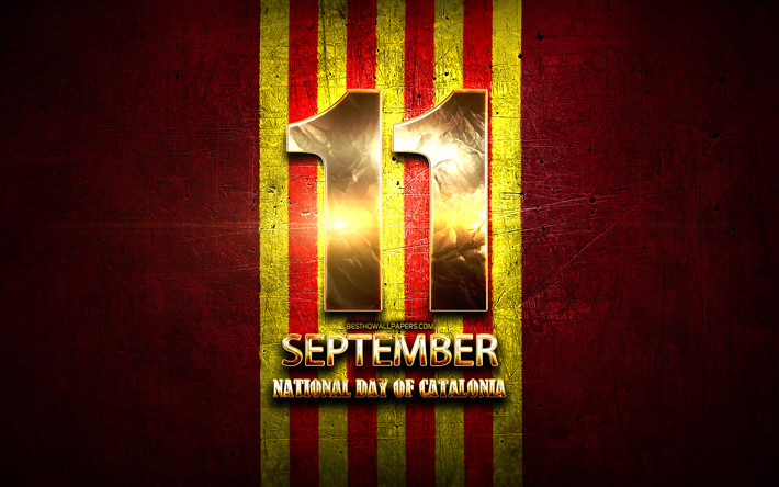 National Day of Catalonia, September 11, golden signs, catalonia national holidays, Catalonia Public Holidays, Spain, Europe