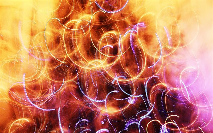 sammanfattning brand, 4k, f&#228;rgstarka neon-str&#229;lar, abstrakt konst, kreativa, neon art, abstrakt bakgrund
