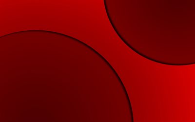 rouge fond abstrait, 4k, cr&#233;atif, illustration, 3D ondes, rouge ondul&#233; de fond, fond rouge