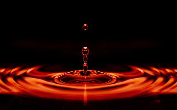 falling drop of water, water concepts, water column, black background, water