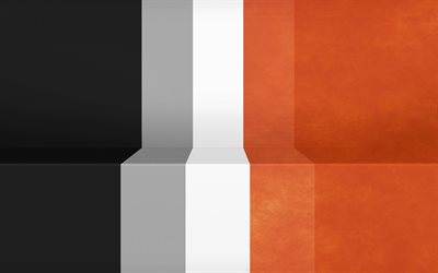 retr&#242; nero-arancio astrazione, retr&#242;, sfondi, linee retr&#242; sfondo, creativo arancione-sfondo nero, retro scala di sfondo