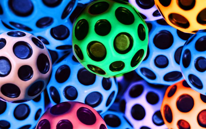 colorido bolas 3D, criativo, Arte 3D, formas geom&#233;tricas, obras de arte, esferas, fundos coloridos
