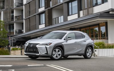 2020, Lexus UX, front view, exterior, silver crossover, new silver UX, japanese cars, UX 200 F SPORT, Lexus