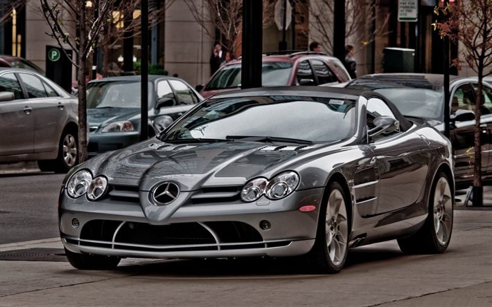 Mercedes-Benz SLR McLaren, supercars, sportcars, street, Mercedes