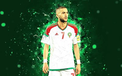 4k, الحكيم Ziyech, الفن التجريدي, المغرب المنتخب الوطني, مروحة الفن, Ziyech, كرة القدم, لاعبي كرة القدم, أضواء النيون, المغربي لكرة القدم