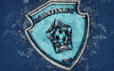 Al-Batin FC, 4k, Ar&#225;bia Futebol Clube, criativo logotipo, arte geom&#233;trica, emblema, A Ar&#225;bia Saudita, futebol, Ar&#225;bia Liga Profissional, Al-Batin, azul resumo de plano de fundo, FC Al-Batin