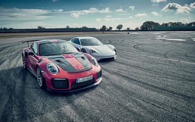 Porsche G&#246;revi-2020 E, 2018, Porsche 911 GT2 RS, spor otomobil, par&#231;a, Alman s&#252;per yarış, tuning