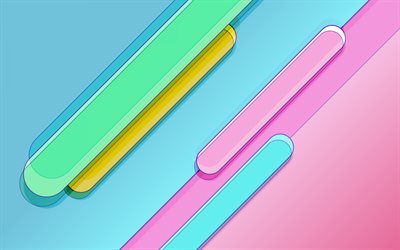 material-design, blau und pink, android, lollipop, linien, geometrische formen, kreative, streifen, geometrie, farbiger hintergrund, blasen