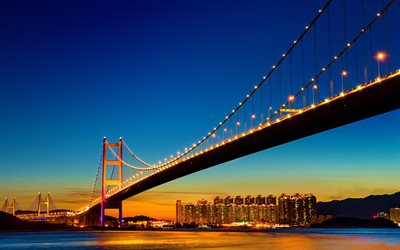 Puente Golden Gate, iluminaciones, paisaje nocturno, San Francisco, California, estados UNIDOS, Am&#233;rica