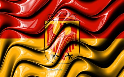 Potsdam Flagga, 4k, St&#228;der i Tyskland, Europa, Flaggan i Potsdam, 3D-konst, Potsdam, Tyska st&#228;der, Potsdam 3D-flagga, Tyskland