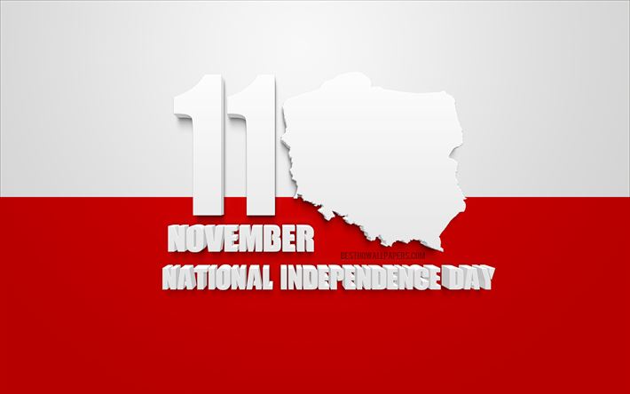 Poland Independence Day, 11 November, Flag of Poland, National Independence Day, Poland, Poland map silhouette, 3d flag of Poland