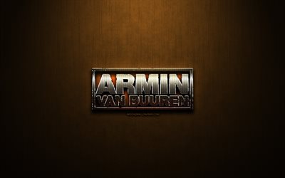 Armin van Buuren y el brillo logotipos, música, estrellas, creativo, de oro, de metal, de fondo, Armin van Buuren logotipo, marcas, Armin van Buuren