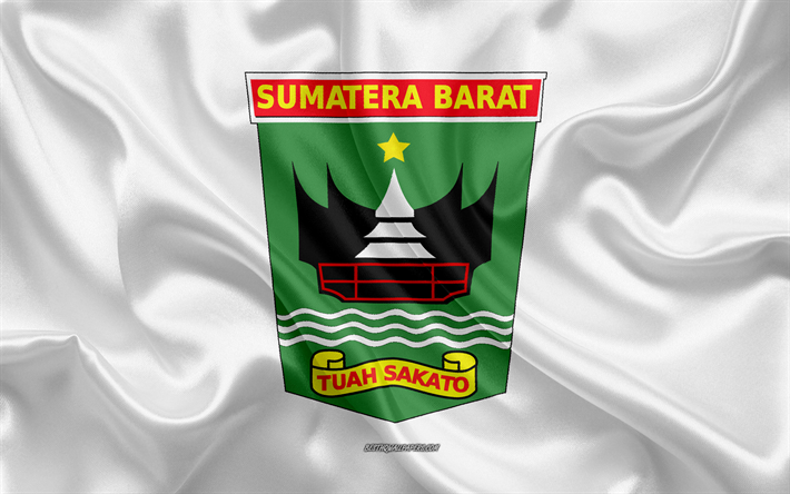 Bandera de Sumatra Occidental, 4k, bandera de seda, provincia de Indonesia, de seda textura, Sumatra Occidental de la bandera, Indonesia, Sumatra Occidental de la Provincia de