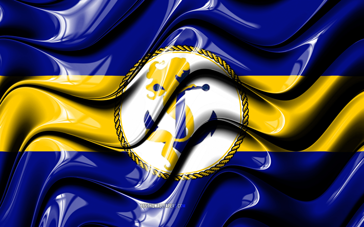 Norfolk bandeira, 4k, Estados unidos cidades, Virg&#237;nia, Arte 3D, Bandeira de Norfolk, EUA, Cidade de Norfolk, cidades da am&#233;rica, Norfolk 3D bandeira, Cidades dos EUA, Norfolk