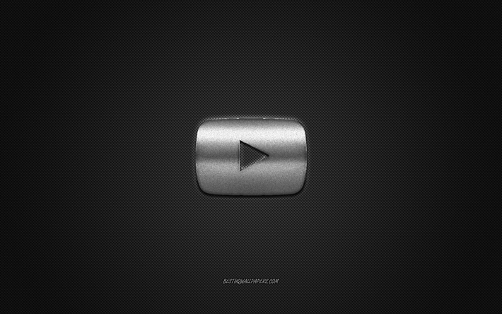 Download wallpapers YouTube logo, silver shiny logo ...