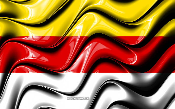 Munster Bandiera, 4k, Citt&#224; della Germania, Europa, Bandiera di Munster, 3D arte, Munster, germania, citt&#224; tedesche, Munster 3D, bandiera, Germania