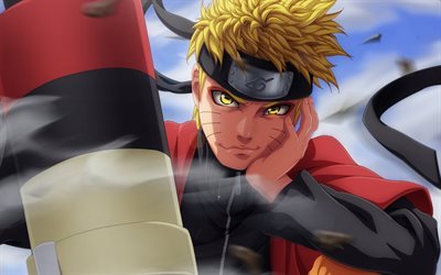 Naruto Uzumaki, un samurai, la batalla, Naruto, los personajes, el manga, las ilustraciones, de Naruto