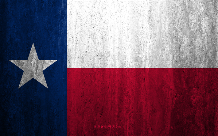 Flag of Texas, 4k, stone background, American state, grunge flag, Texas flag, USA, grunge art, Texas, flags of US states
