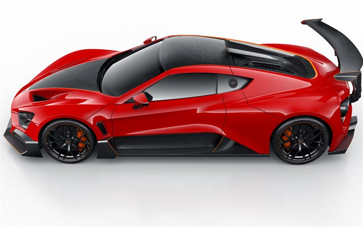 Zenvo TSR-S, 2020, Danish hypercar, side view, exterior, red sports coupe, red TSR-S, sports cars, Zenvo
