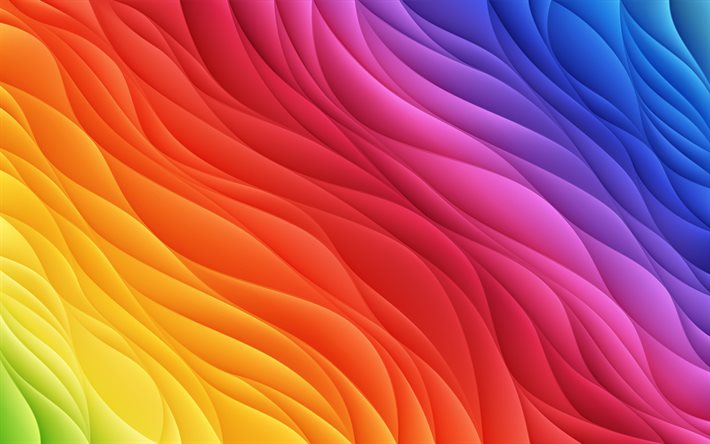 colorido abstracto ondas, 4k, creativo, arte, colorido ondulado de fondo, abstracto, ondas, ondulado texturas