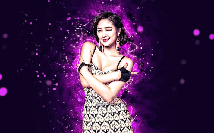 ダウンロード画像 パークnarae 4k K Pop 韓国の歌手 Spica 紫ネオン 韓国セレブ アジア女性 美 パークnarae4k フリー のピクチャを無料デスクトップの壁紙
