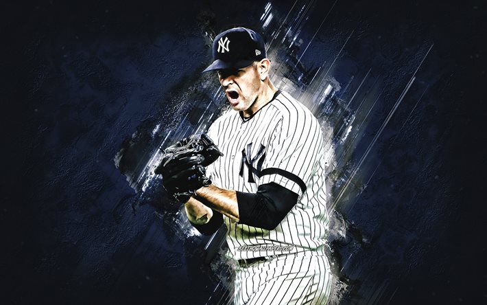 James Paxton, MLB New York Yankees, la pietra blu di sfondo, baseball, ritratto, stati UNITI, Canada giocatore di baseball, arte creativa