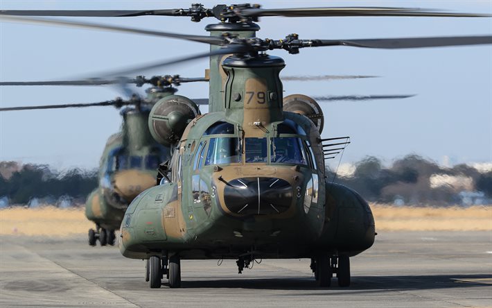 Boeing CH-47 Chinook, CH-47JA, ağır askeri nakliye helikopteri, Japonya Zemin &#214;z Savunma Kuvvetleri, Japon askeri helikopterleri, JGSDF, Japon Ordusu