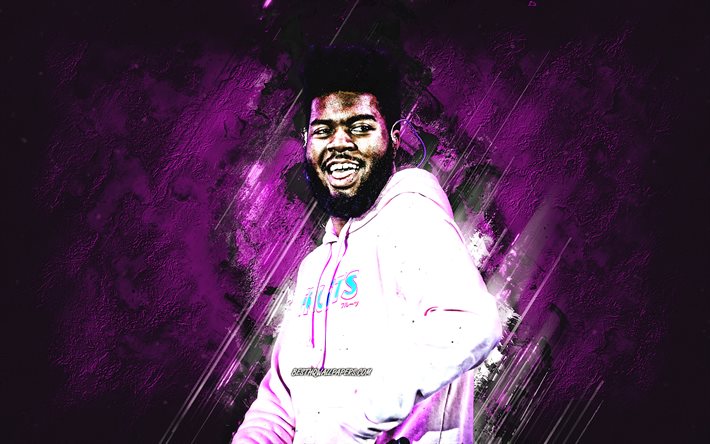 Khalid, american singer, portrait, purple stone background, Khalid Donnel Robinson